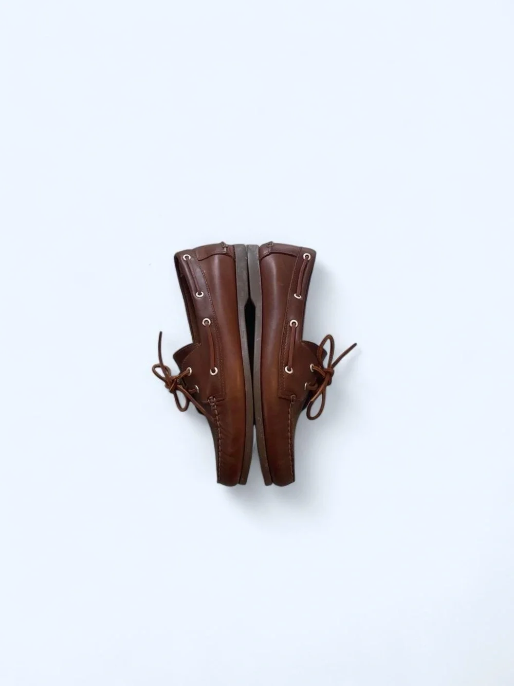 Men's Brown Leather Boat Shoes - Classic Lace-Up Deck‎ Shoes